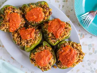 Ground Beef Stuffed Green Bell Peppers